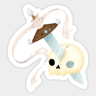 Skull with sword Sticker